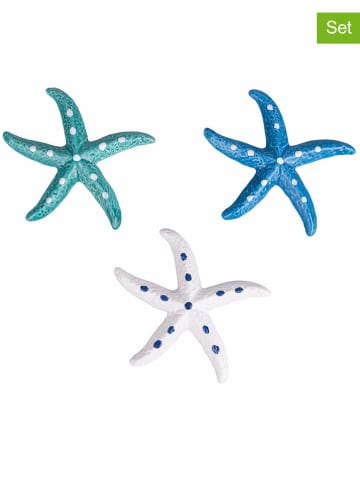 Villa d´Este 3-delige set: decoratieve objecten "Sea Star" meerkleurig - (L)10 x (B)10 cm
