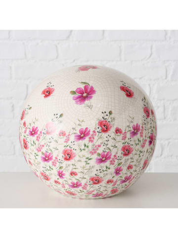 Boltze Decoratieve bal "Melina" roze/wit - Ø 20 cm