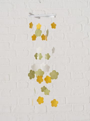 Boltze Dzwonki wietrzne "Blossy" w kolorze zielono-żółtym - wys. 70 cm