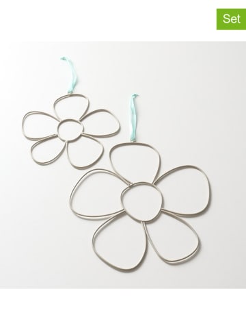 Boltze 2-delige set: decoratieve hangers "Saki" beige