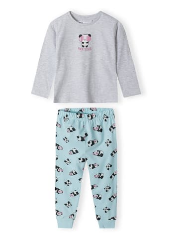 Minoti Pyjama grijs/lichtblauw