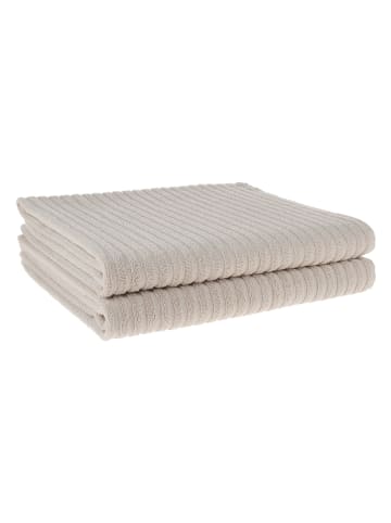 avance 2-delige set: douchehanddoeken lichtgrijs - (L)70 x (B)140 cm