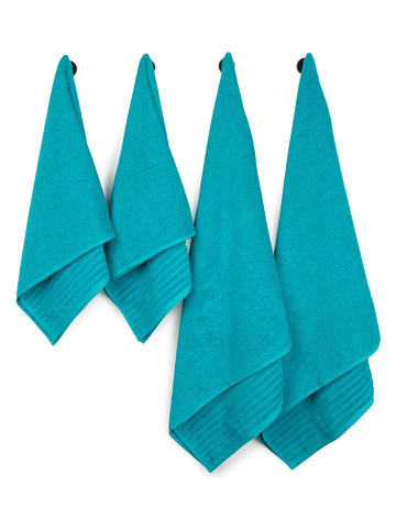 avance 4-delige set: handdoeken turquoise