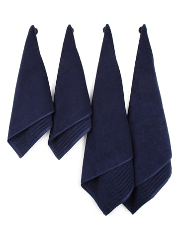 avance 4-delige set: handdoeken donkerblauw