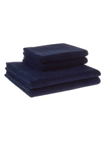 avance 4-delige set: handdoeken donkerblauw