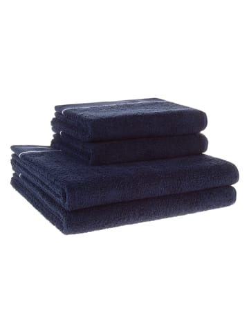 avance 4-delige set: handdoeken donkerblauw