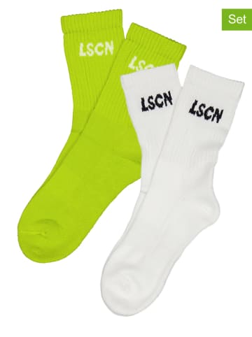 LASCANA 2-delige set: sokken wit/groen