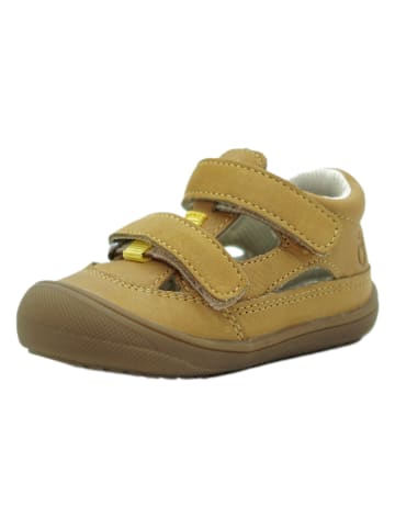lamino Leren enkelsandalen lichtbruin