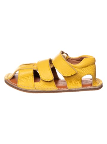 lamino Skórzane sandały w kolorze żółtym do chodzenia na boso