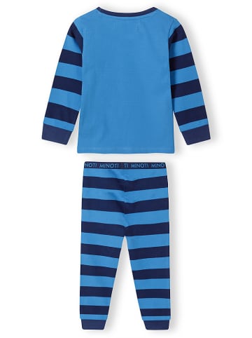 Minoti 2-delige set: pyjama's blauw/grijs