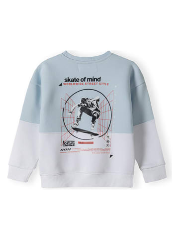 Minoti Sweatshirt in Hellblau/ Weiß
