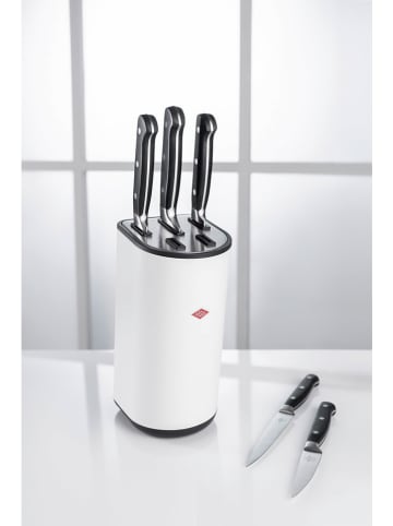 WESCO 6tlg. Set: Messerblock in Weiß - (B)17 x (H)26 x (T)11,5 cm
