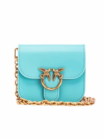 Pinko Leren schoudertas turquoise - (B)12 x (H)10 x (D)5 cm