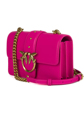 Pinko Skórzana torebka w kolorze różowym - 20 x 12 x 4 cm