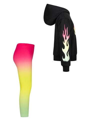 Converse 2-delige outfit zwart/roze/geel