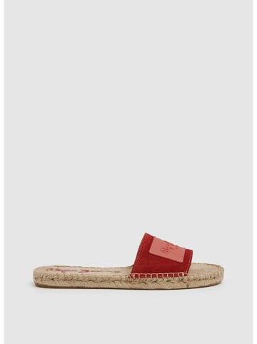 Pepe Jeans Leren slippers rood