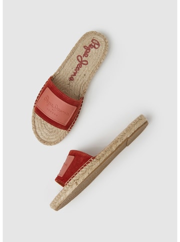 Pepe Jeans FOOTWEAR Leren slippers rood