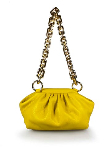 ORE10 Leder-Schultertasche "Reagan" in Gelb - (B)23 x (H)15 x (T)9 cm