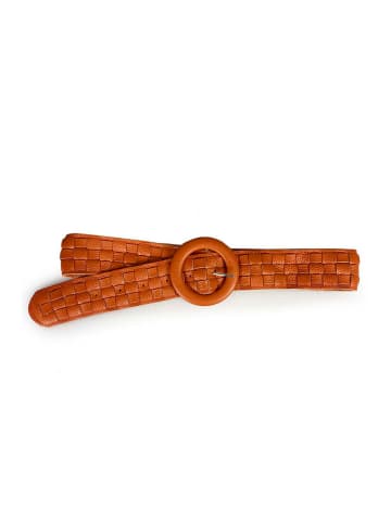 ORE10 Leder-Gürtel "Cin" in Orange - (L)107 cm