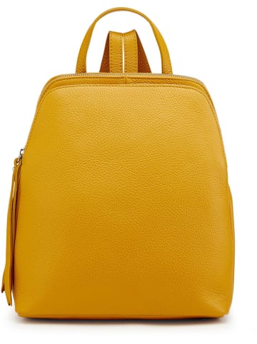 ORE10 Leder-Rucksack "Olow" in Senf - (B)30 x (H)33 x (T)16 cm