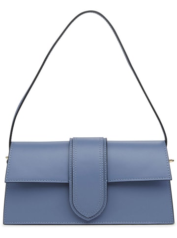 ORE10 Leder-Henkeltasche "Momes" in Blau - (B)22 x (H)15 x (T)7 cm