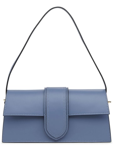 ORE10 Skórzana torebka "Momes" w kolorze niebieskim - 22 x 15 x 7 cm