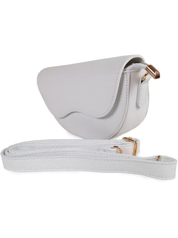 ORE10 Skórzana torebka "Brais" w kolorze białym - 26 x 17 x 8 cm