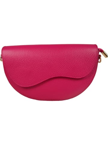 ORE10 Skórzana torebka "Brais" w kolorze różowym - 26 x 17 x 8 cm