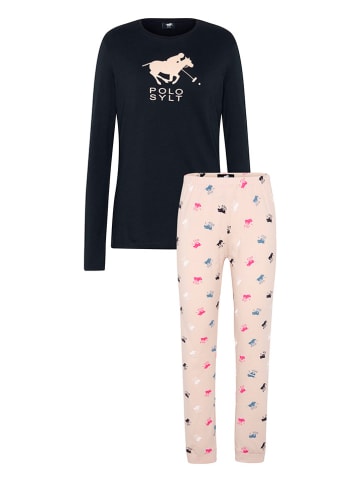 Polo Sylt 2er-Set: Pyjamas in Dunkelblau/ Creme