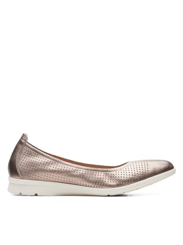 Clarks Leder-Ballerinas in Gold