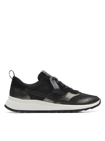 Clarks Leder-Sneakers in Schwarz