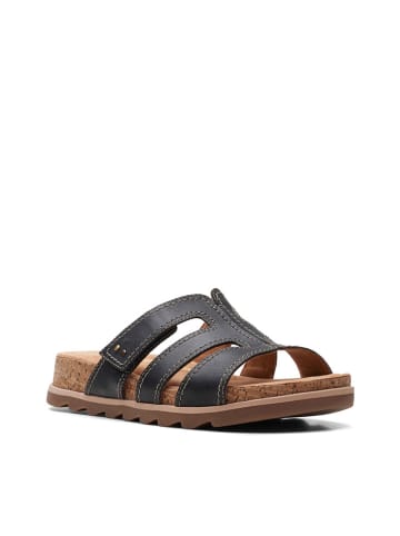 Clarks Leren slippers zwart