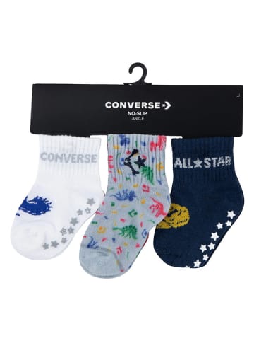 Converse 3er-Set: ABS-Socken in Weiß/ Grau/ Schwarz