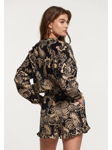 SHIWI Bluse in Schwarz/ Beige