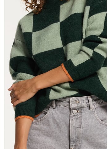 SHIWI Sweter w kolorze ciemnozielono-jasnozielonym