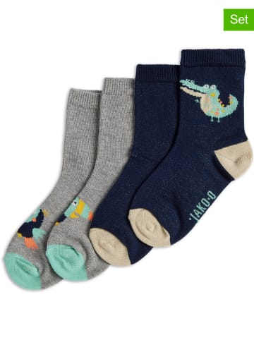 JAKO-O 2-delige set: sokken grijs/donkerblauw
