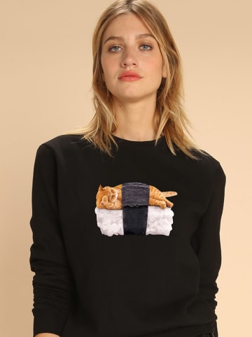 WOOOP Sweatshirt "Sushi Cat" in Schwarz