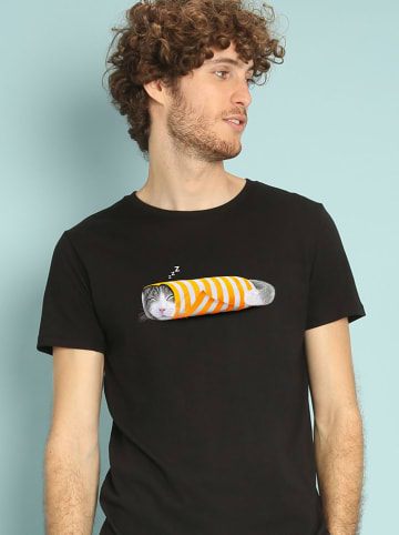WOOOP Shirt "Cat the paper" zwart