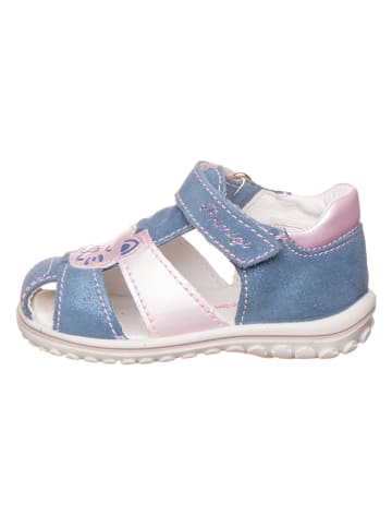 Primigi Leder-Halbsandalen in Blau/ Rosa