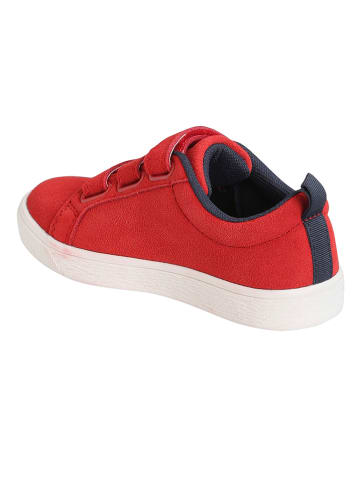 vertbaudet Skórzane sneakersy w kolorze czerwonym