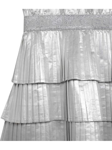 Karl Lagerfeld Kids Sukienka w kolorze srebrno-białym