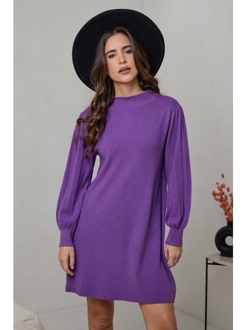 Soft Cashmere Sukienka dzianinowa w kolorze fioletowym