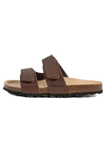 billowy Leren slippers bruin