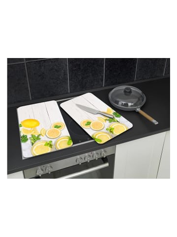 Wenko 2-delige set: roestvrijstalen fornuisafdekplaten "Citroenen" - (L)30 x (B)52 cm