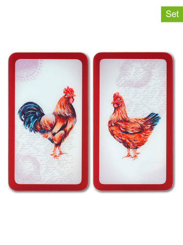 Wenko 2-delige set: fornuisafdekplaten "Hanen" - (L)30 x (B)52 cm
