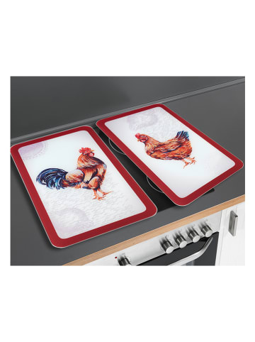 Wenko 2er-Set: Herdabdeckplatten "Hühner" - (L)30 x (B)52 cm