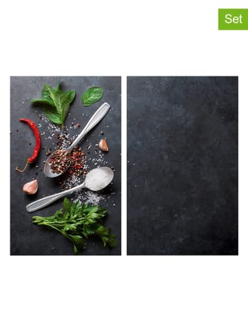 Wenko 2er-Set: Herdabdeckplatten "Basilikum" - (L)30 x (B)52 cm