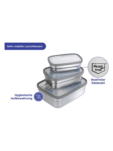 Wenko 3er-Set: Frischhaltedose in Grau - 1,2 l