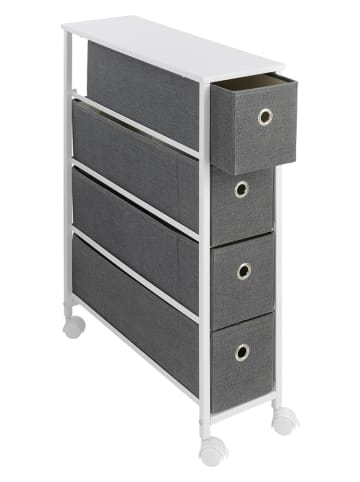 Wenko Wagen op wielen wit/grijs - (B)20 x (H)79 x (T)58 cm