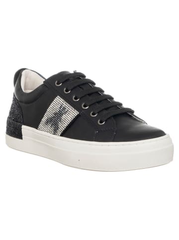 Patrizia Pepe Skórzane sneakersy w kolorze czarnym